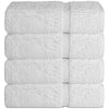 Chakir Turkish Linens | Hotel & Spa Quality 100% Cotton Premium Turkish Towels | Soft & Absorbent (4-Piece Bath Towels, White)
